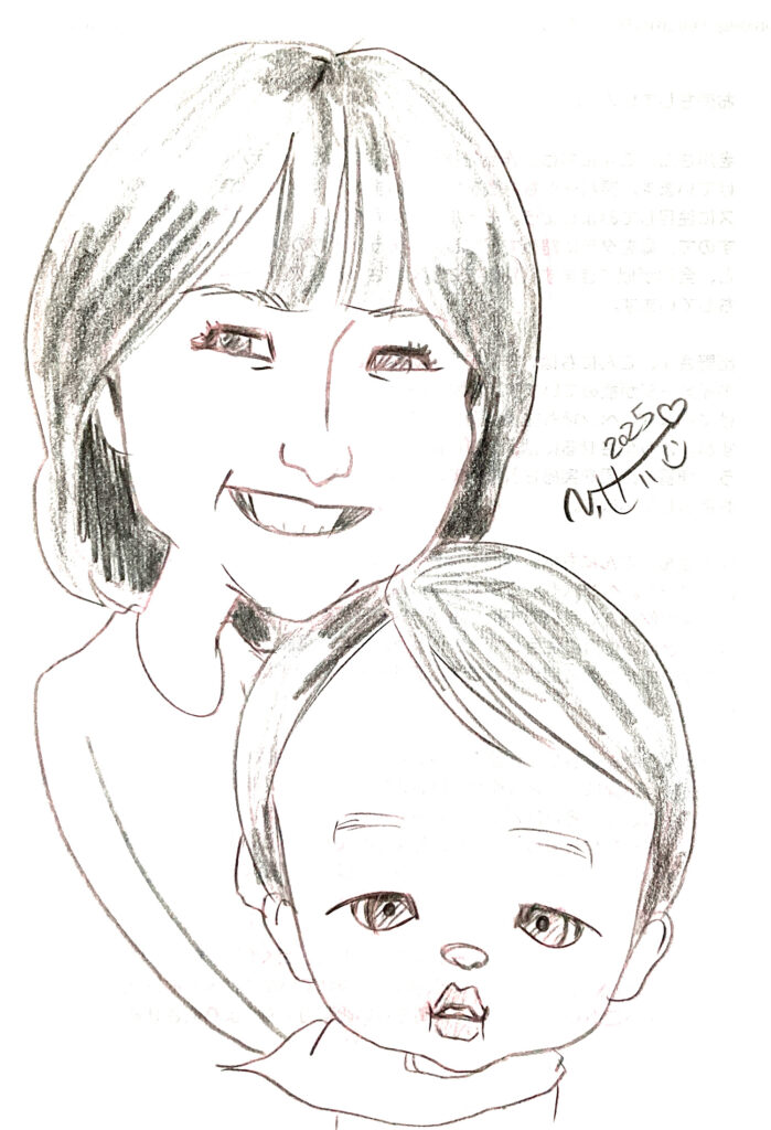 親子似顔絵練習