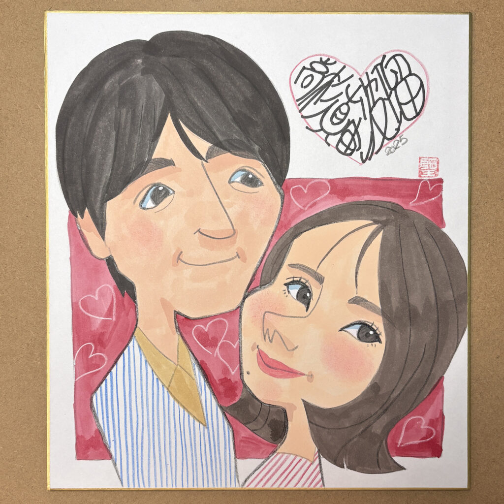 波瑠＆高杉似顔絵