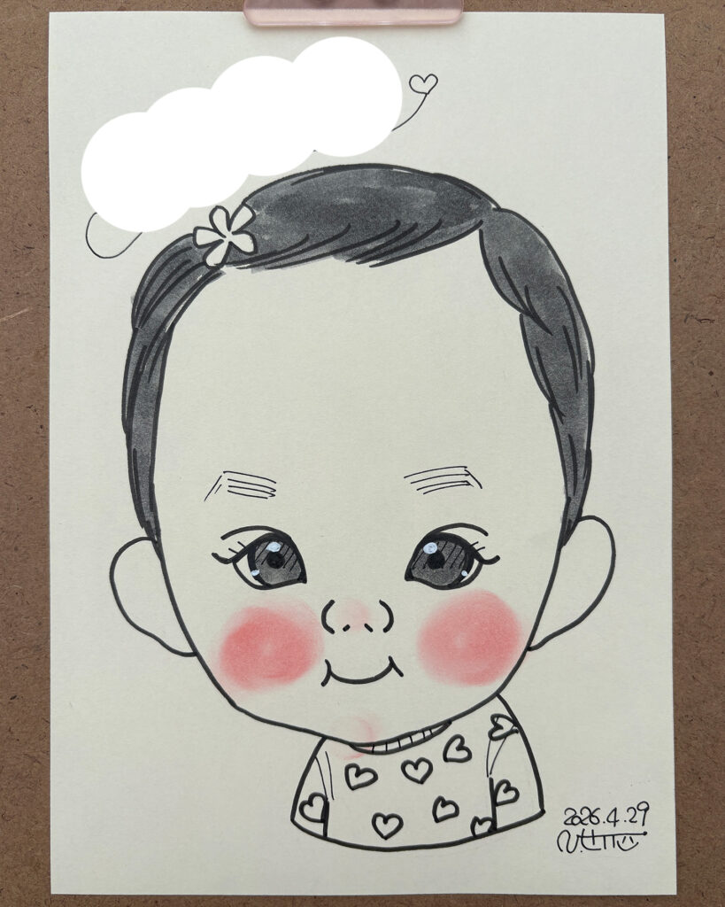 赤ちゃん似顔絵