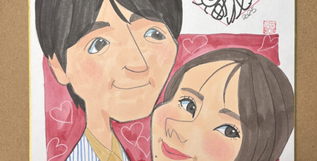 波瑠＆高杉似顔絵