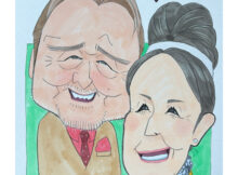 五大路子さんと大和田慎也さん似顔絵