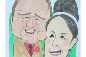 五大路子さんと大和田慎也さん似顔絵