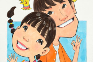 お母さんと一緒似顔絵